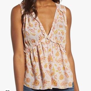 Lucky brand sleeveless paisley top